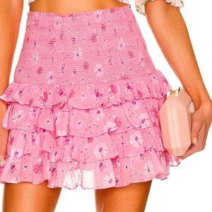 Loveshack Fancy Yorkie Mini Skirt Coral Blaze XS NWOT